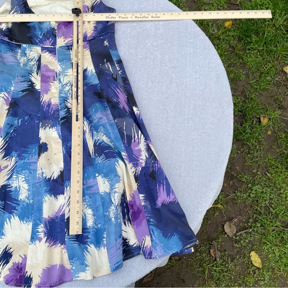 Maggy London Retro Empire Midi Dress Women’s Size 8 Blue Purple with Pockets - Picture 13 of 14